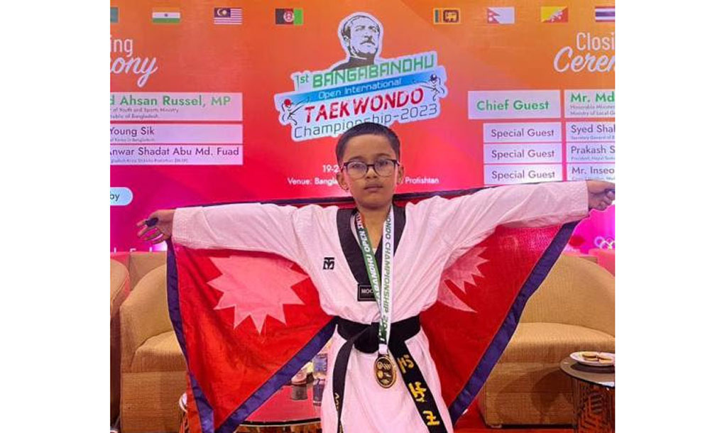 बिर्तामोडका आयुरले जिते बंगबन्धु अन्तराष्ट्रिय तेक्वान्दो प्रतियोगितामा गोल्ड मेडल